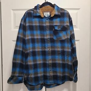 Gioberti Flannel Shirt Mens XL Blue and‎ Black Plaid Casual